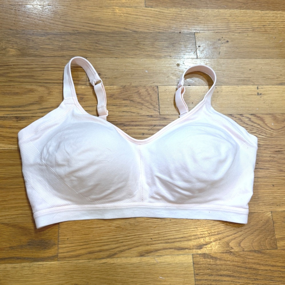 Warners Easy Does It Wire-Free Bra Pale Pink XL Seamless Smoothing